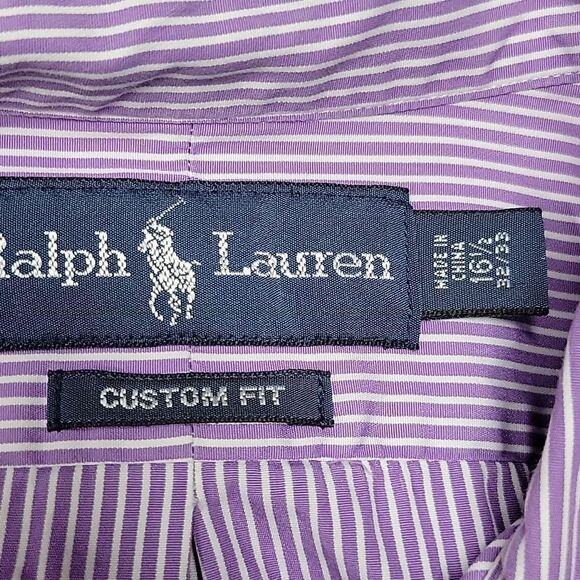 RALPH LAUREN CUSTOM FIT BUTTON DOWN SIZE 16 1/2 32-33 - Picture 5 of 6